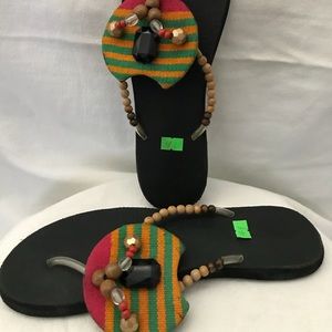 Hand crafted slippers made in Ghana